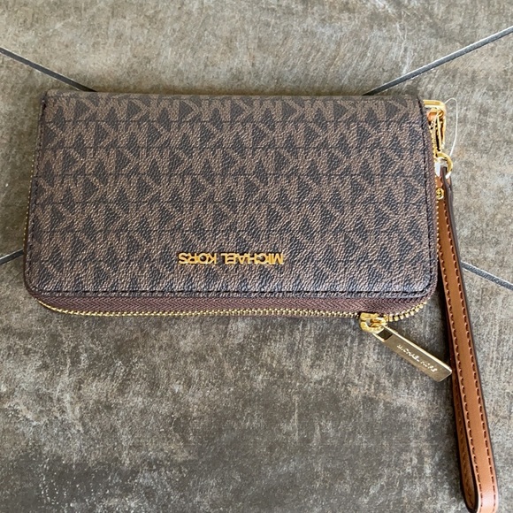 Michael Kors Jet Set Travel Lg Flat Multifunctional Phone Case-Wristlet-Wallet - Picture 14 of 16